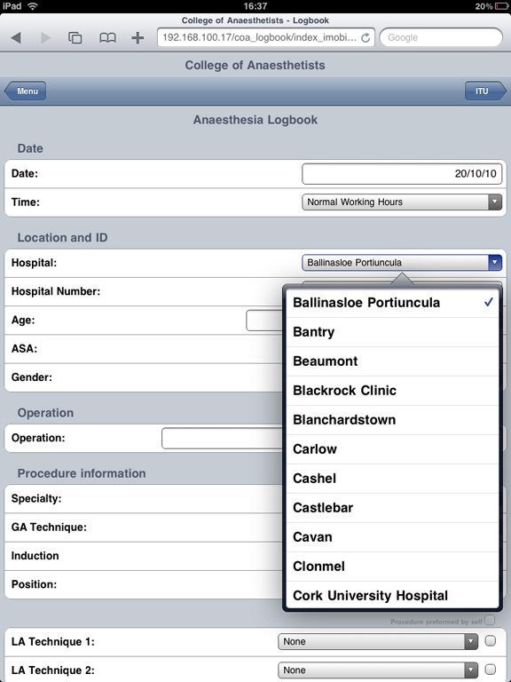 Logbook on the iPad