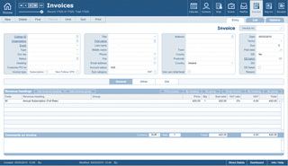 Invoices Entry Screen