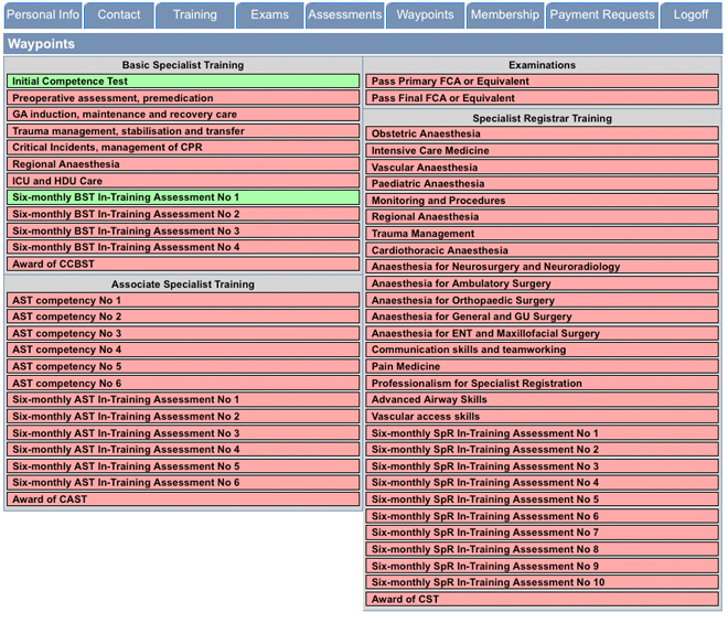 Web Interface - Waypoints tab