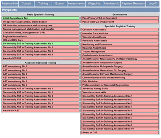 Web Interface - Way Points tab